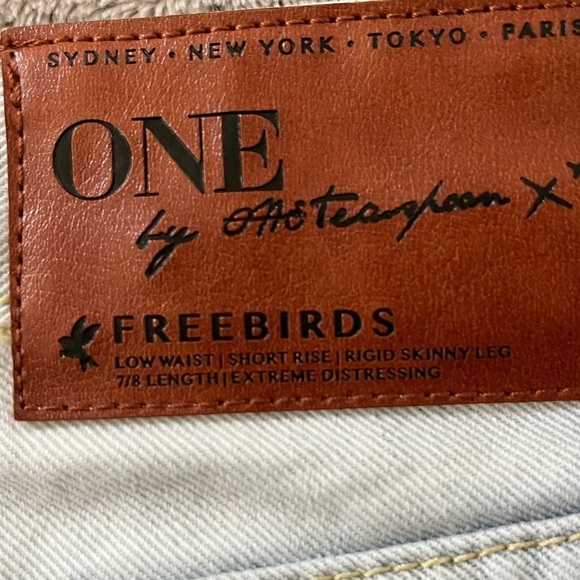 One X ONE TEASPOON Freebirds Low Waist Short Rise Skinny Jeans 27 Distressed - Picture 12 of 15